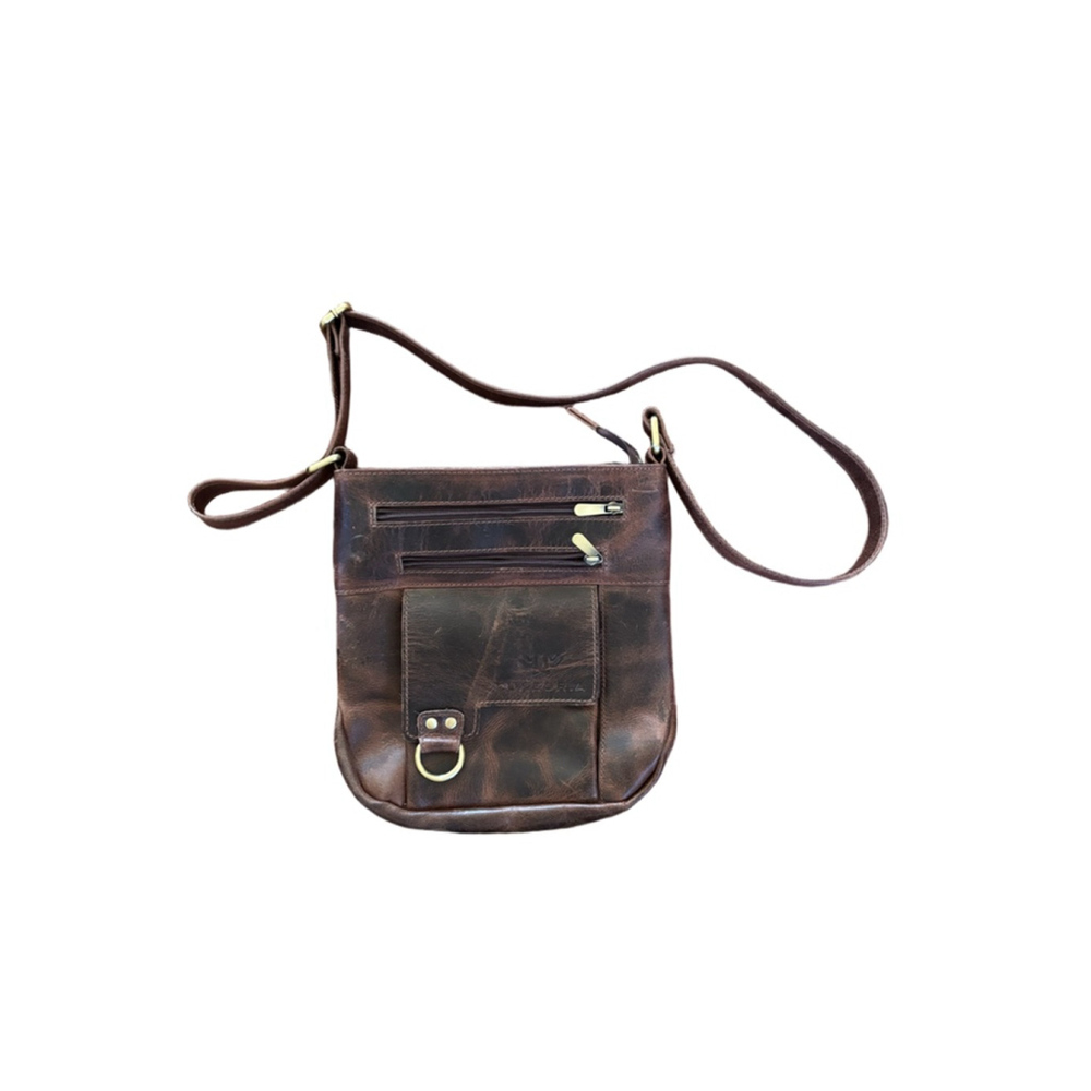 Luxeoria Y2K Brown Leather Messenger Bag Men’s /Women’s One Size